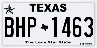 TX license plate BHP1463
