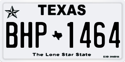 TX license plate BHP1464