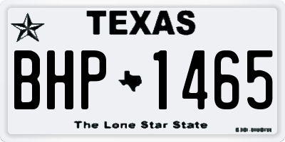 TX license plate BHP1465