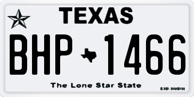 TX license plate BHP1466