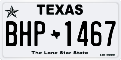 TX license plate BHP1467