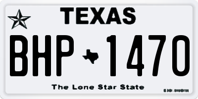 TX license plate BHP1470