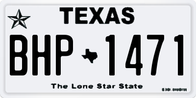 TX license plate BHP1471