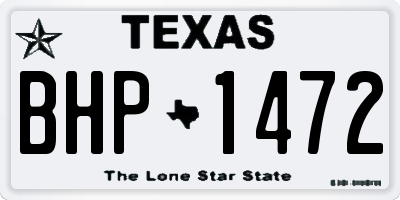 TX license plate BHP1472