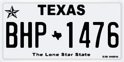 TX license plate BHP1476