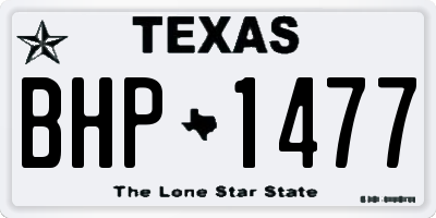 TX license plate BHP1477