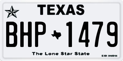 TX license plate BHP1479