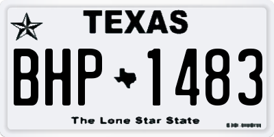 TX license plate BHP1483
