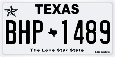 TX license plate BHP1489