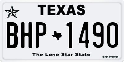 TX license plate BHP1490