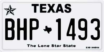TX license plate BHP1493