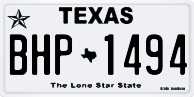TX license plate BHP1494