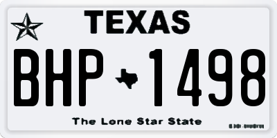 TX license plate BHP1498