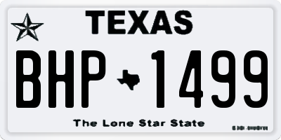 TX license plate BHP1499