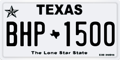 TX license plate BHP1500
