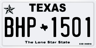 TX license plate BHP1501