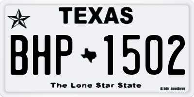TX license plate BHP1502