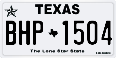 TX license plate BHP1504