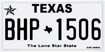TX license plate BHP1506