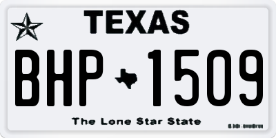 TX license plate BHP1509