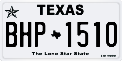 TX license plate BHP1510