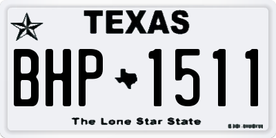 TX license plate BHP1511