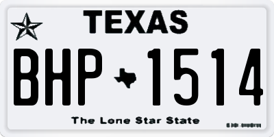 TX license plate BHP1514