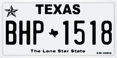 TX license plate BHP1518