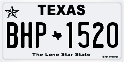 TX license plate BHP1520