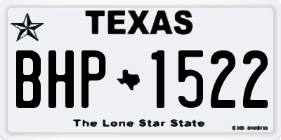 TX license plate BHP1522