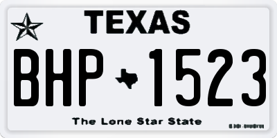 TX license plate BHP1523