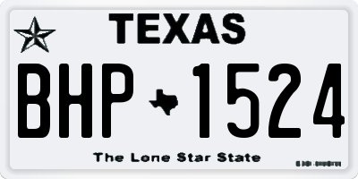 TX license plate BHP1524