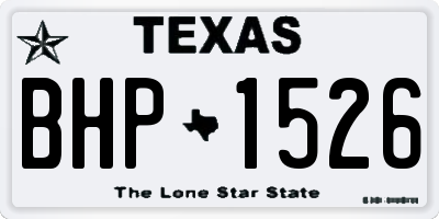 TX license plate BHP1526