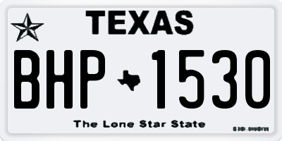 TX license plate BHP1530