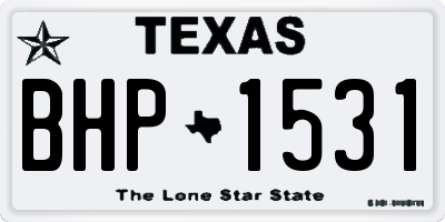 TX license plate BHP1531