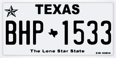 TX license plate BHP1533