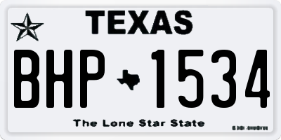 TX license plate BHP1534