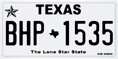 TX license plate BHP1535