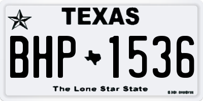 TX license plate BHP1536