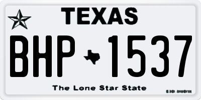 TX license plate BHP1537