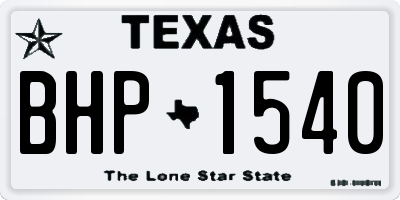 TX license plate BHP1540