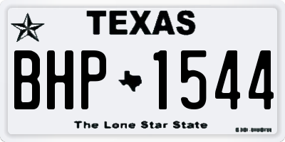 TX license plate BHP1544