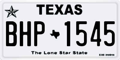 TX license plate BHP1545