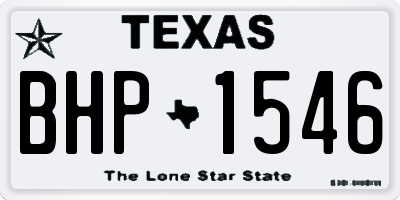 TX license plate BHP1546