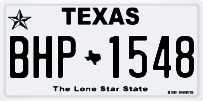 TX license plate BHP1548