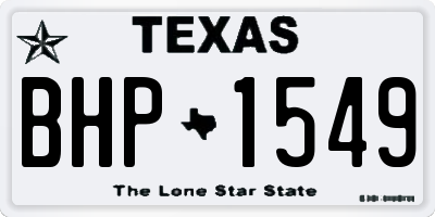 TX license plate BHP1549