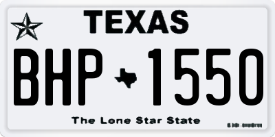 TX license plate BHP1550