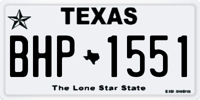 TX license plate BHP1551