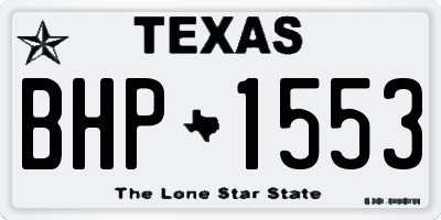 TX license plate BHP1553