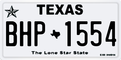TX license plate BHP1554